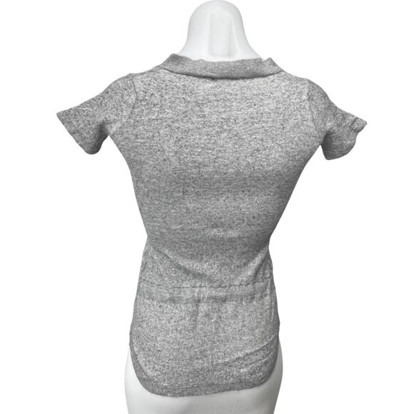 Bongenie Grieder Gray Cashmere Short Sleeve Drawstring Sweater Shirt Top Size XS - Picture 2 of 4